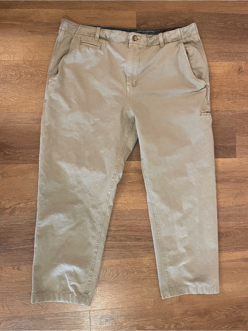 Carbon 3 Cobalt Men’s Utility Chino Pants 38x27 Flat Front Khaki Tan 100% Cotton